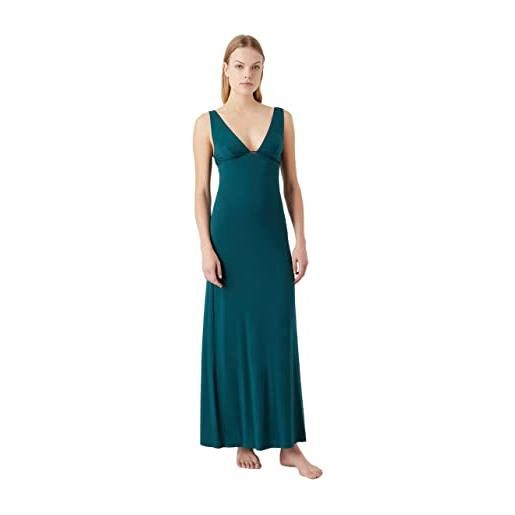 Emporio Armani pantaloncini elasticizzati da donna in viscosa abito lungo, verde tropicale, s