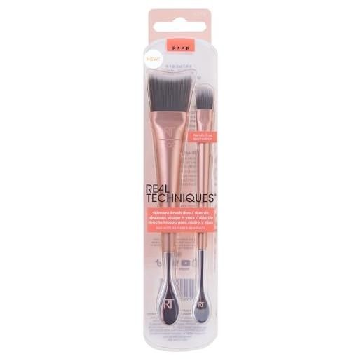 Real techniques 4270 skincare brush duo, accessori trattamento, set da 2 pezzi