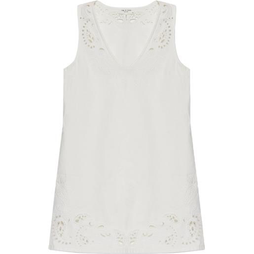 rag & bone abito corto con ricamo - bianco