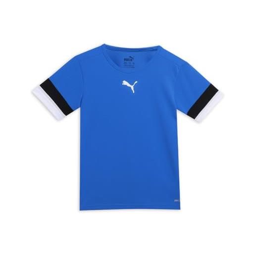 PUMA teamrise jersey jr, shirt unisex - bambini e ragazzi, electric blue lemonade-puma black-puma white, 140