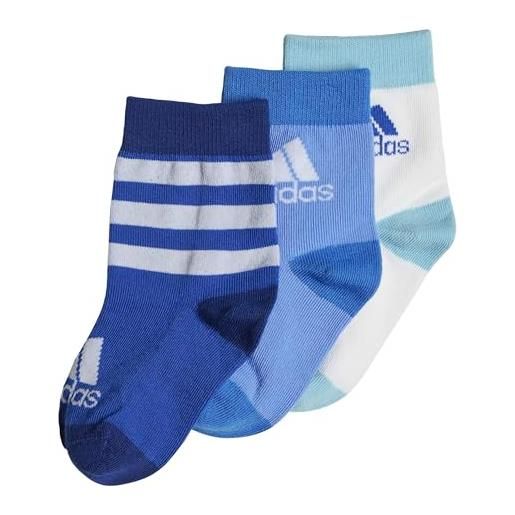 adidas ia3940 lk socks 3pp calzini unisex bambino team royal blue/blue fusion/white taglia kxxl