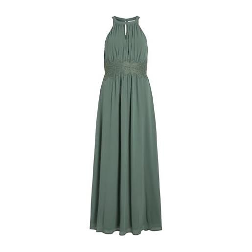 Vila abito da sera da donna vimilina maxi dress-noos, coronet blue/dettagli: elastico, 46