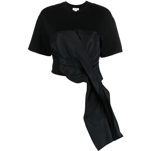 Alexander McQueen t-shirt con ruches - nero