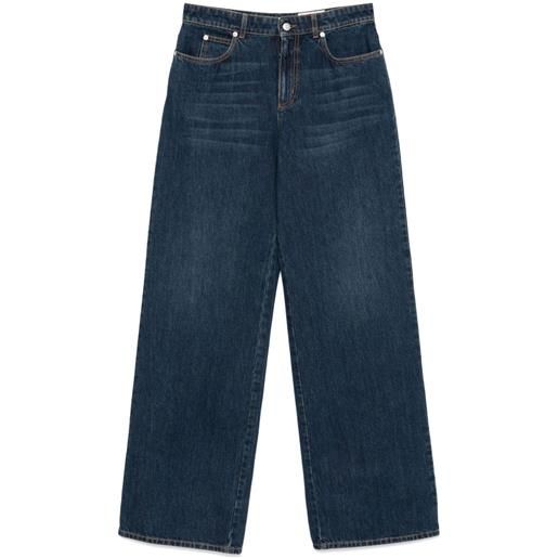 Alexander McQueen jeans a gamba ampia - blu