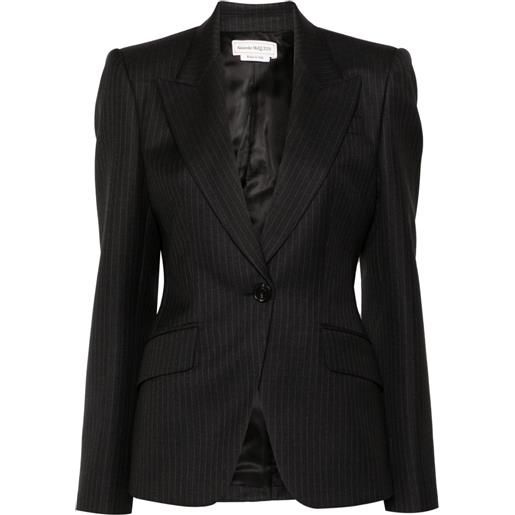 Alexander McQueen blazer monopetto gessato - grigio