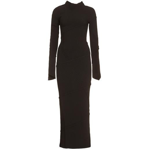 Balenciaga abito lungo a coste - nero