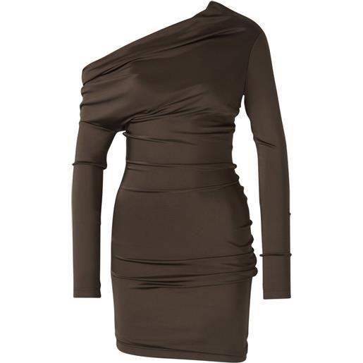 Alexander McQueen abito corto asimmetrico - marrone