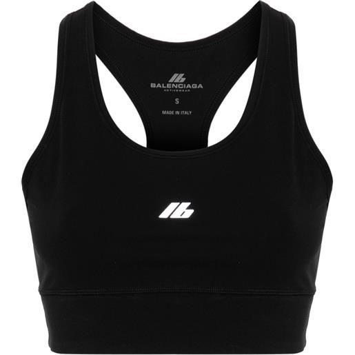 Balenciaga top con logo riflettente - nero