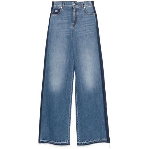 Alexander McQueen jeans con placca logo - blu