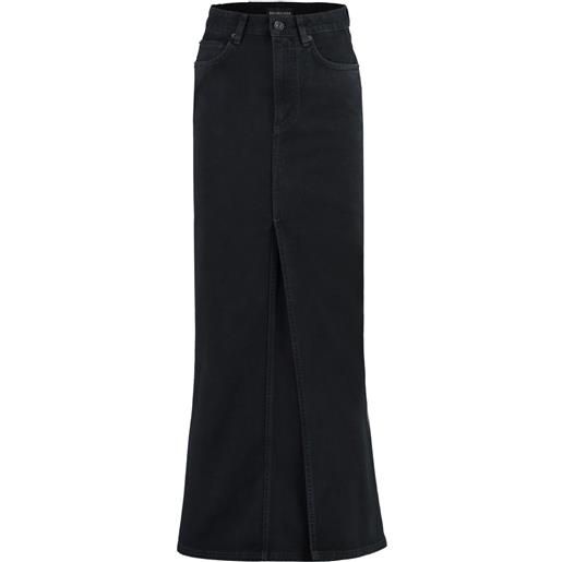 Balenciaga gonna denim a vita media - nero