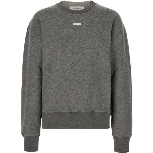 Alexander McQueen maglione con applicazione logo - grigio