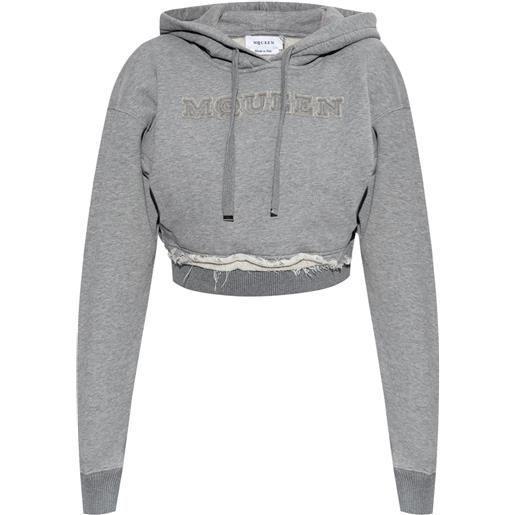 Alexander McQueen felpa con cappuccio e logo - grigio