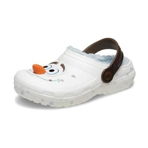 Crocs frozen olaf lined classic clog k, zoccoli unisex - bambini e ragazzi, multicolore, 33/34 eu