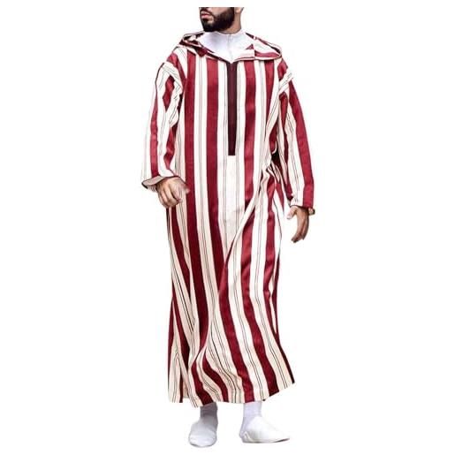 Musulmano da uomo blu a manica lunga abito da uomo abbigliamento islamico taglie forti XXXL arabo saudita Moslim Jurk ETH803