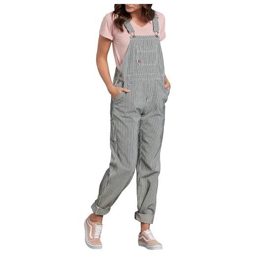 Dickies donna, salopette comoda bib dal taglio dritto, white, m