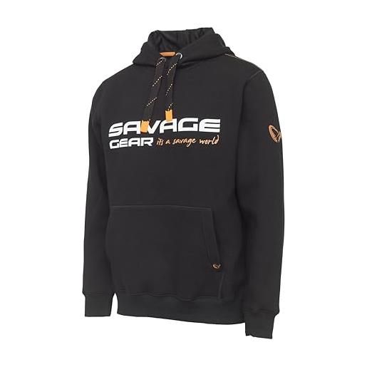 Savage Gear cosmo fishing hoodie - resistente per pescatori, campeggiatori, escursionisti e cacciatori | felpa per avventure all'aperto | felpa con cappuccio pesante con pile spazzolato, s