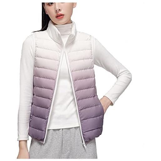 Clementie lite vest piumino smanicato gilet donna, adatto per pioggia leggera durante i viaggi, invernale (grigio, 3xl)