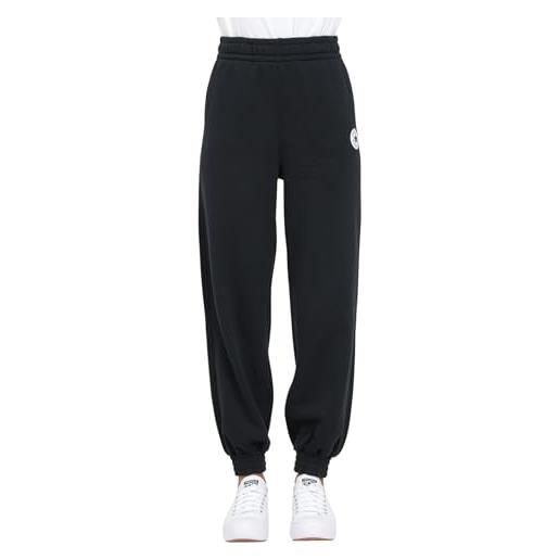 Converse pantaloni neri con stemma da donna