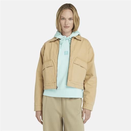 Timberland - giacca bomber in tela effetto lavato strafford da donna in giallo, donna, giallo, taglia: l