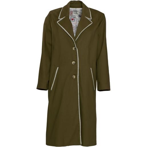 Dixie cappotto donna con collo rever verde militare