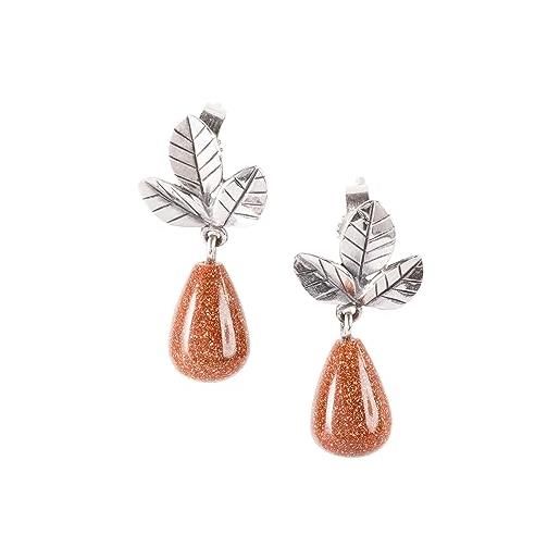 Orecchini con Oval T e frange strass Donna, Argento | TWINSET Milano
