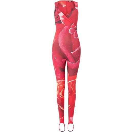 Roberto Cavalli tuta intera con stampa - rosso