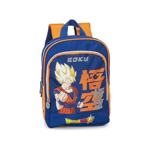 Franco Cosimo Panini dragon ball super - mini zaino ufficiale dragon ball, con vano principale e tasca frontale con chisura a zip, spallacci, regolabili e imbottiti, retro e fondo imbottiti, 23 x 30h x 10 cm