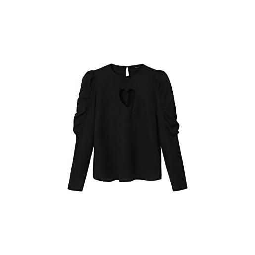 Desigual camicia a maniche lunghe t-shirt, nero, l donna