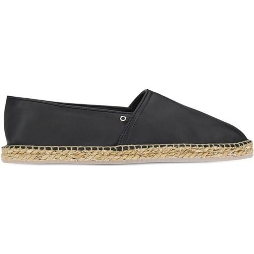 Ferragamo espadrillas con fibbia gancini - nero