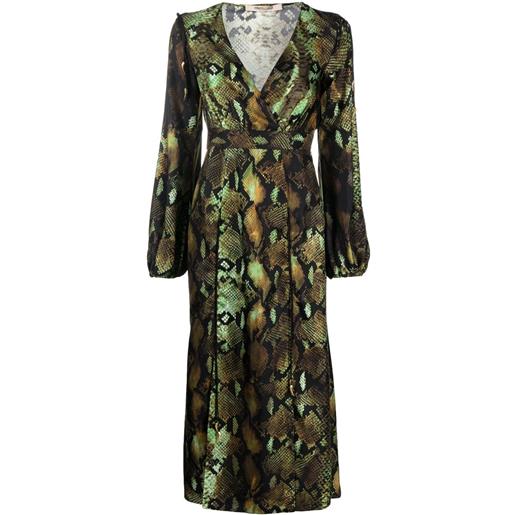 Roberto Cavalli abito midi con stampa pelle di serpente - toni neutri