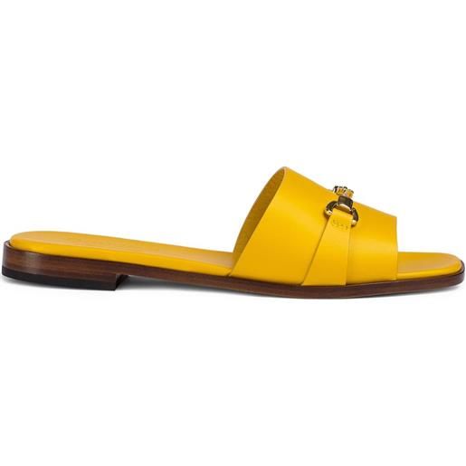 Doucal's sandali slides in pelle - giallo