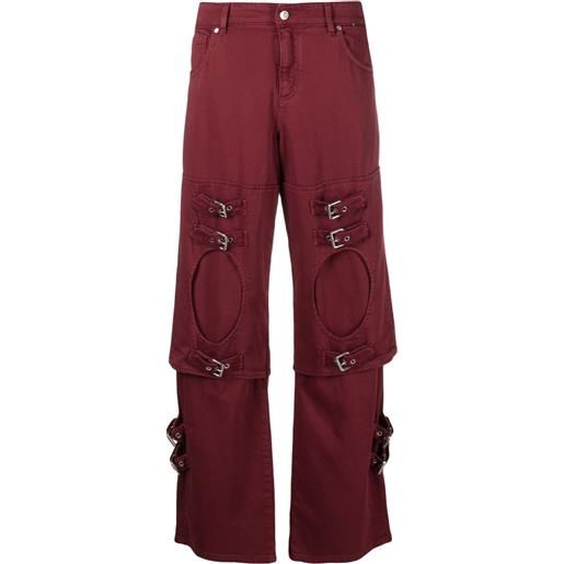 Blumarine jeans boyfriend con fibbia - rosso