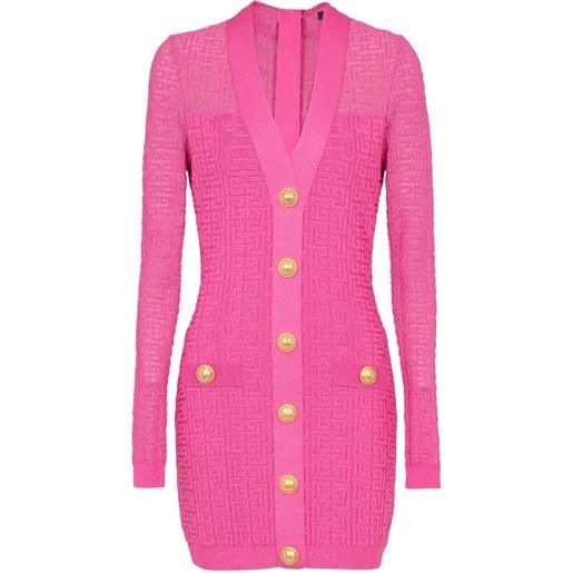 Balmain abito corto pb labyrinthe - rosa
