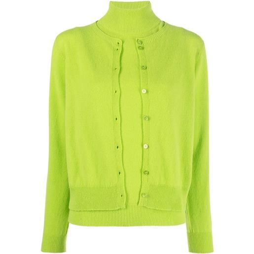 Vanisè twin set con cardigan - verde