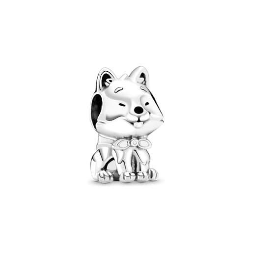 PANDORA ciondolo a forma di cane akita inu giapponese in argento sterling con smalto bianco, rosso e nero