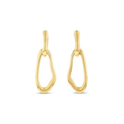 Calvin Klein orecchini pendenti e anello aperto da donna collezione ck statement links in acciaio inossidabile