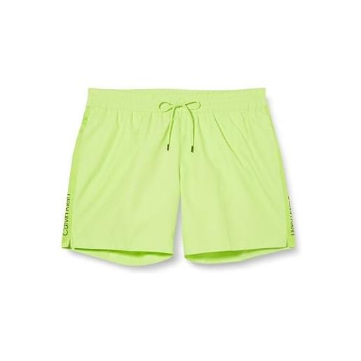 Calvin Klein pantaloncino da bagno uomo medium drawstring lunghezza media, verde (sharp green), l