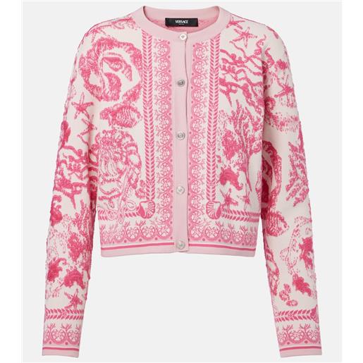 Versace cardigan underwater barocco in jacquard