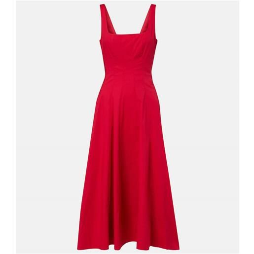 Staud abito midi wells in popeline di cotone