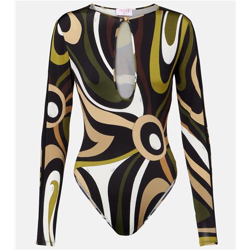 Pucci body in raso con stampa marmo