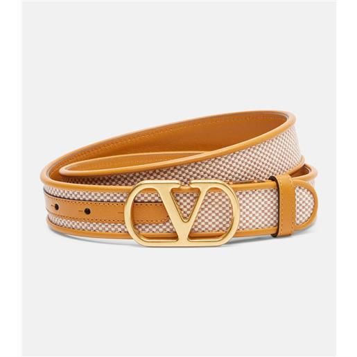Valentino Garavani cintura vlogo in canvas e pelle