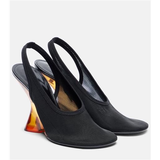 Dries Van Noten pumps slingback con zeppa in mesh