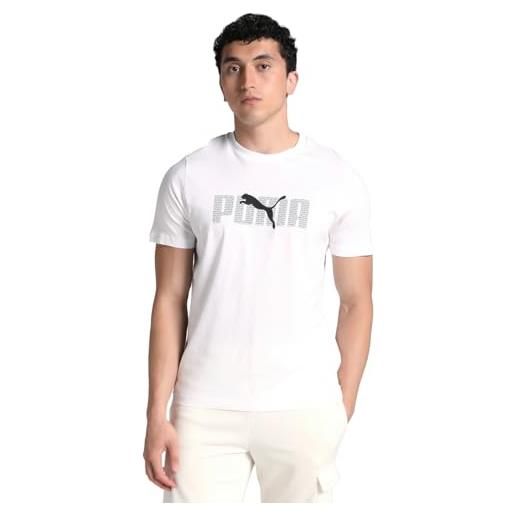 Puma ess logo tee t-shirt, mineral gray, s uomo