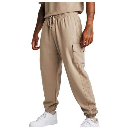 New Era jogging taupe uomo losdod, marrone, m