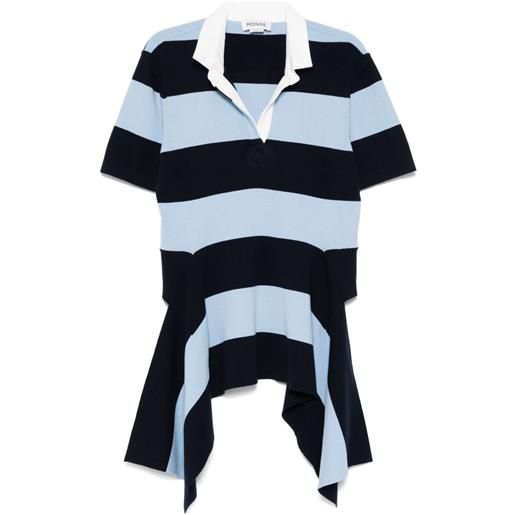 Monse top cascade a righe - blu