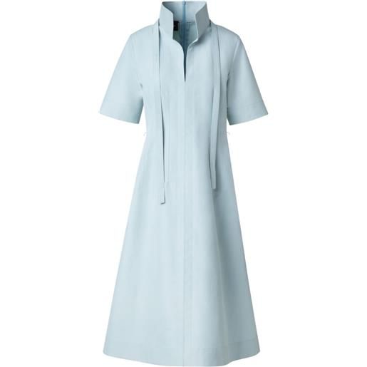 Akris abito midi in popeline di cotone - blu