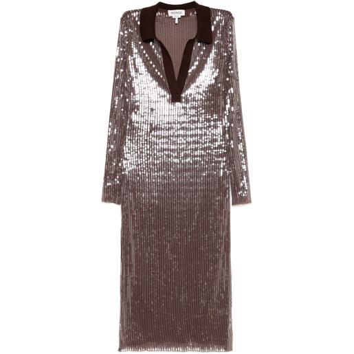 Monse abito midi in rete - marrone