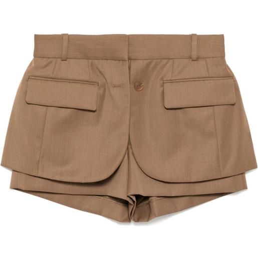 Monse shorts con design a strati - marrone