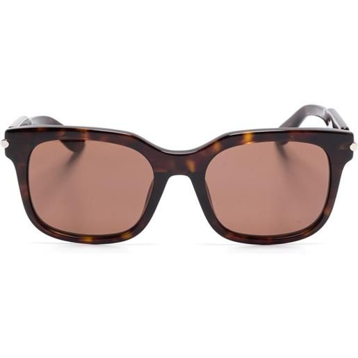Alexander McQueen Eyewear occhiali da sole squadrati - marrone