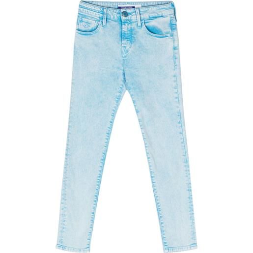 Jacob Cohën jeans skinny crop a vita media - blu